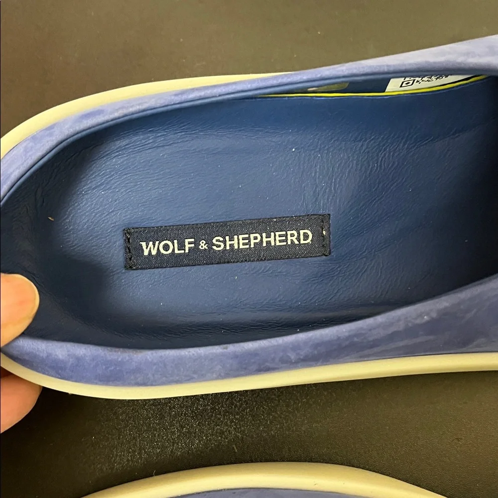 Wolf & Shepherd Royal blue slip on cruise Mules sz 41